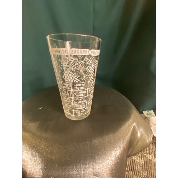 Vtg Federal Glass 6 inch tall Cocktail Recipes Glass Tumbler Mixology VGUC - Picture 13 of 14